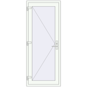 Вхідні двері 800x2000 мм REHAU Т118/60 RAL 9016 Traffic white з двох сторін