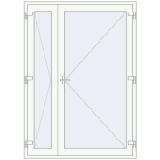 Внутрішні двері 1500x2100 мм REHAU Т94/60 Білий (RAL 9016) з двох сторін Внутрішні двері 1500x2100 мм REHAU Т94/60 Білий (RAL 9016) з двох сторін