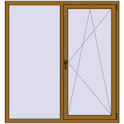 REHAU Euro-Design 60 1500x1600 мм LIGHT_OAK з двох сторін