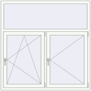 REHAU EURO 70 1500x1500 мм Білий (RAL 9016) з двох сторін