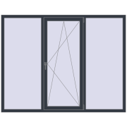 REHAU EURO 70 2050x1600 мм ANTHRACITE_GREY_STRUKTURAL з двох сторін