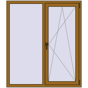 REHAU EURO 70 1300x1500 мм LIGHT_OAK з двох сторін