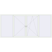 REHAU Euro-Design 60 3880x1750 мм Білий (RAL 9016) з двох сторін