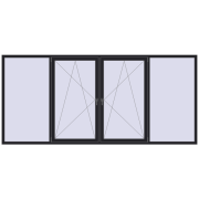 REHAU EURO 70 3500x1600 мм BLACK_ULTI-MATT з двох сторін