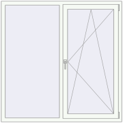 REHAU SYNEGO MD 1500x1500 мм Білий (RAL 9016) з двох сторін