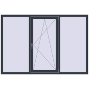 REHAU EURO 70 2050x1400 мм ANTHRACITE_GREY_STRUKTURAL з двох сторін