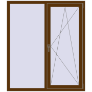 REHAU EURO 70 1300x1500 мм WALNUT з двох сторін