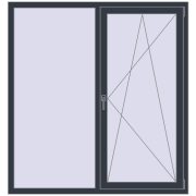 REHAU EURO 70 1500x1600 мм ANTHRACITE_GREY_STRUKTURAL з двох сторін