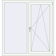 REHAU Euro-Design 60 1300x1430 мм Білий (RAL 9016) з двох сторін REHAU Euro-Design 60 1300x1430 мм Білий (RAL 9016) з двох сторін