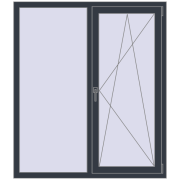 REHAU EURO 70 1300x1500 мм ANTHRACITE_GREY_STRUKTURAL з двох сторін