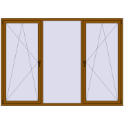 REHAU EURO 70 2500x1800 мм GOLDEN OAK з двох сторін