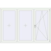 REHAU EURO 70 2050x1420 мм Білий (RAL 9016) з двох сторін