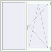 REHAU SYNEGO MD 1400x1400 мм Білий (RAL 9016) з двох сторін