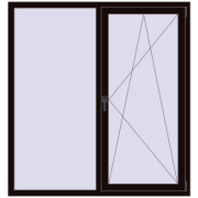 REHAU EURO 70 1500x1600 мм BLACK_BROWN з двох сторін