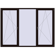 REHAU EURO 70 2500x1800 мм BLACK_BROWN з двох сторін