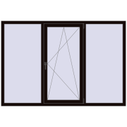 REHAU EURO 70 2050x1400 мм BLACK_BROWN з двох сторін