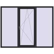 REHAU Euro-Design 60 2050x1600 мм BLACK_ULTI-MATT з двох сторін