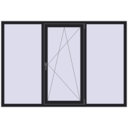 REHAU EURO 70 2050x1400 мм BLACK_ULTI-MATT з двох сторін REHAU EURO 70 2050x1400 мм BLACK_ULTI-MATT з двох сторін