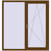 REHAU Euro-Design 60 1500x1600 мм WALNUT з двох сторін