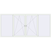 REHAU Euro-Design 60 3500x1600 мм Білий (RAL 9016) з двох сторін