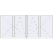 REHAU Euro-Design 60 3880x1750 мм Білий (RAL 9016) з двох сторін