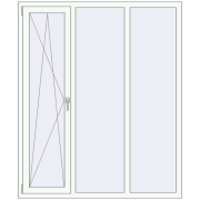 REHAU EURO 70 1500x1800 мм Білий (RAL 9016) з двох сторін