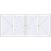 REHAU EURO 70 3370x1475 мм Білий (RAL 9016) з двох сторін