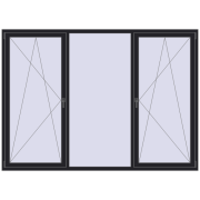 REHAU EURO 70 2500x1800 мм BLACK_ULTI-MATT з двох сторін