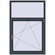 REHAU EURO 70 1000x1500 мм ANTHRACITE_GREY_STRUKTURAL з двох сторін