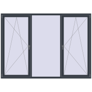 REHAU EURO 70 2500x1800 мм ANTHRACITE_GREY_STRUKTURAL з двох сторін