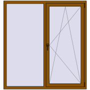 REHAU EURO 70 1500x1600 мм GOLDEN OAK з двох сторін