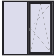 REHAU EURO 70 1500x1600 мм BLACK_ULTI-MATT з двох сторін